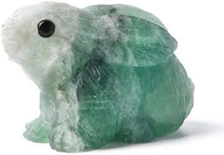 Ygline лековити кристали за зајаци статуа фигура, рачно врежана седење зајаци зајаче животински уметнички скулптури за дом, градина, декор