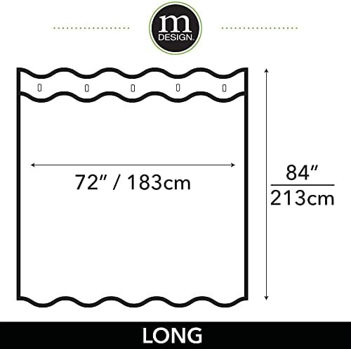 Mdesign Soft микрофибер полиестерска ткаенина туш завеса - декоративна врежана шема текстура - за тушеви за бања и кади - лесна грижа, машина