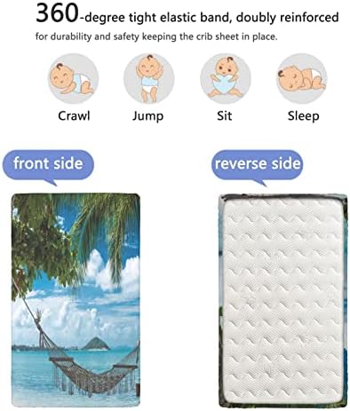 Тематски плажа опремени мини креветчиња за креветчиња, преносни мини креветчиња за креветчиња за деца со постелнина за куќишта за момчиња или