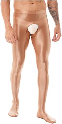 Ојолан Менс Сјајно полу-погледнете ги панталоните за компресија кои трчаат хулахопки затегнати хеланки за спорт