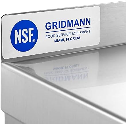 Не'рѓосувачки челик Gridmann NSF 18 x 72 кујнски wallид за монтирање комерцијален ресторан бар w/ backsplash