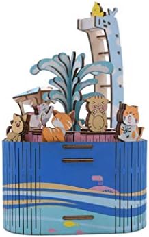 DIY музичка кутија Интересно моделирање на животни дома рачно изработен фестивал подарок роденденски подарок дрвен ротирачки музички бокс играчки