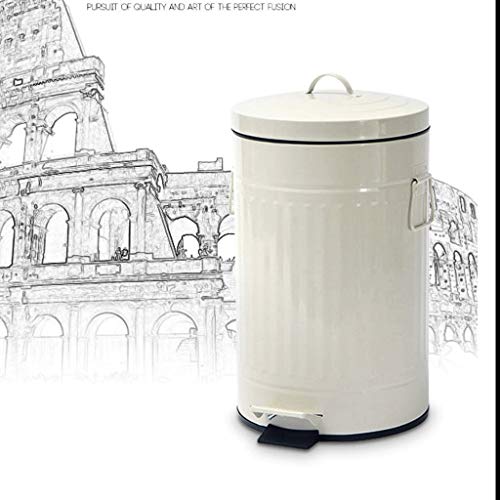 Ѓубрето може да го забави немметот 12L чекор флип двојна рачка тркалезна римска отпадоци бела кујна лименки за отпадоци