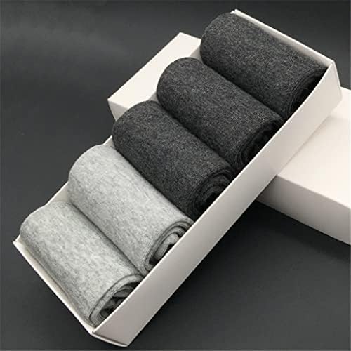 Wzhyy 5 пара мажи чорапи памук дише средна цевка сиви чорапи бизнис секојдневно носат обични чорапи на отворено чорапи