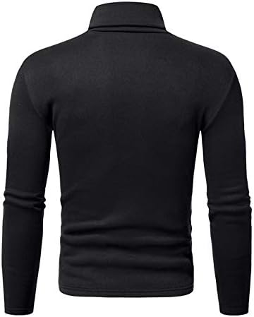 Zdfer Men's Turtleneck Pullover Sweatshirt, долги ракави со цврста боја кошули се протегаат тенок вклопување на врвот џемпер за мажи