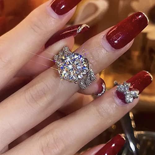 2023 Нов Супер Флеш Моисанит прстен во форма на прстен за ангажман за жени Моисанит изопачен ангажман прстени венчавки за венчавки за ветување