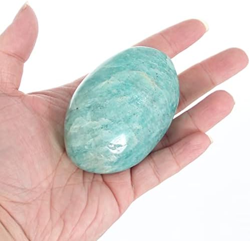 Ориентереа Амазонит Палм Стоун-1 компјутер Амазонит џебен камен, камен за лекување на кристал за лекување)