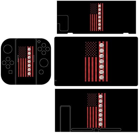 Налепници за заштитен филм на налепници за бејзбол знаме, персонализирана налепница за целосна обвивка, компатибилна со Nintendo Switch