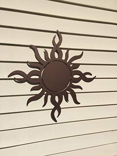 Godblessign Garden Modern Sun Metal Sign, поголем знак на сонце, метален wallиден декор за домашно кујно кафе, бар, бар, декор