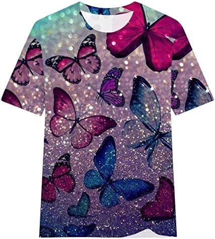 Печатена кошула за жени графички симпатични графички печатени маички летни кратки ракави врвови кошула мода 2023 година