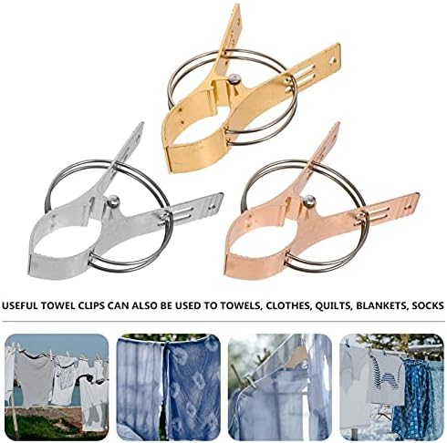 Jојофуни 9 парчиња од не'рѓосувачки челик облеки за крпи за крпи за плажа столици иглички метални клип чувајте го вашиот пешкир од дува облека