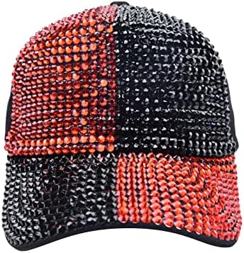 Класичен класичен памук со низок профил Бејзбол капа за блокирање на боја со дијаманти мека неконструирана прилагодлива големина