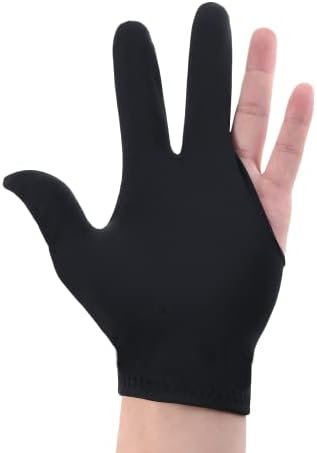 Плута 16 парчиња билијард ракавици 3 отворени прсти Билијард нараквица за ракавици за нараквици Спандекс Ликра за лева или десна рака, мажи