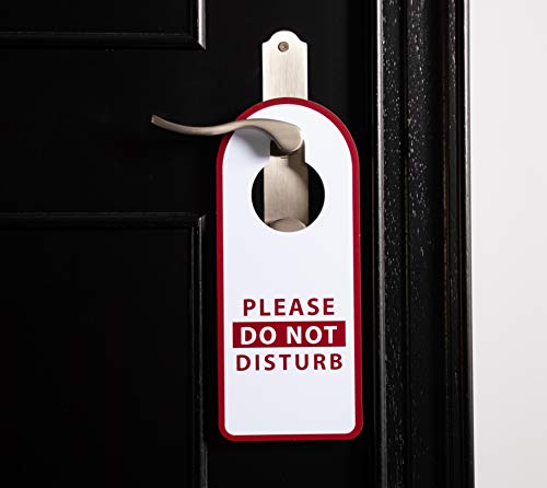Не вознемирувајте знак - 12 -пакет Не вознемирувајте, ве молиме тропајте закачалка на вратите, двострана закачалка за пластична врата за приватност,