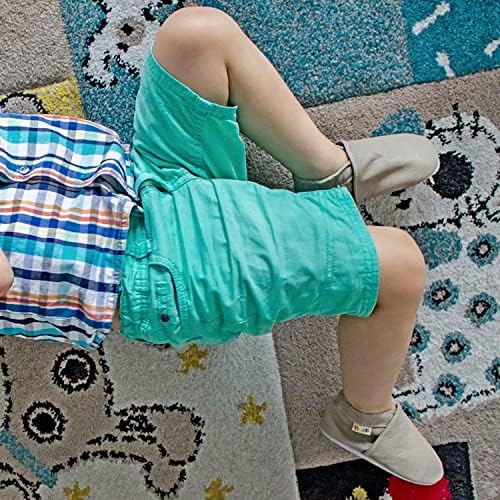 Yalion мека кожа бебе чевли за бебиња мокасини лизгачки момчиња папучи со еластичен глужд, први чевли за креветче за лепи за деца за деца за