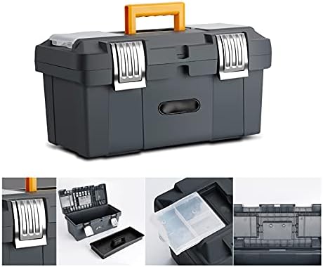 Алатка/организатор за алатки пластична кутија со алатки со преносен организатор за складирање на хардвер за дома за занаетчија и гаража, тешка
