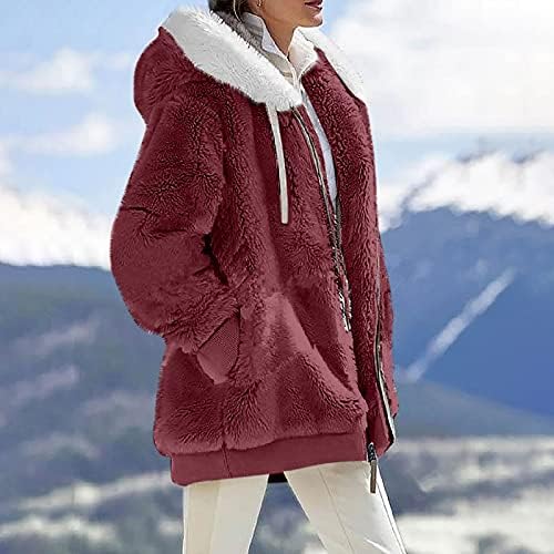 Foviguo Зимски врв за жени Класик на забава со долг ракав подуен џемпер удобност цврст v вратниот поштенски патент најмекиот џемпер