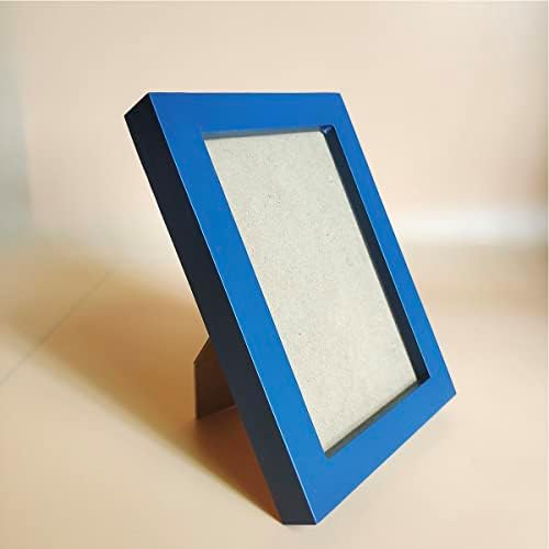 Kele Model 4x6 Рамки за слики сина цврста рамка од дрво, пластичен панел. Табела или wallид. Отворање на прозорецот 3.5x5,5 инчи.