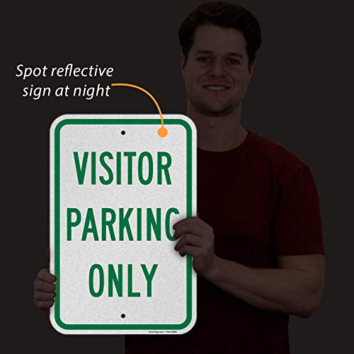 Основи на SmartSign 18 x 12 инчи „Само паркинг на посетители“, метален знак на 120 мил
