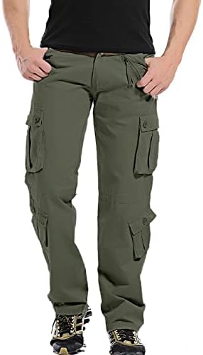 Џемпери за машки повеќе џебни копче патент панталони Спорт случајни панталони на отворено кампување тактички панталони