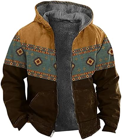 Јакни за мажи за мажи персонализирани обични печатење со долг ракав џемпер густ памучен костум Зимска јакна