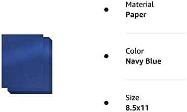 Морнарија сина треперлива хартија - 100 -пакет метална хартија за картони, 92 lb капакот, двострана, пријателска за печатачот - совршен за свадби,