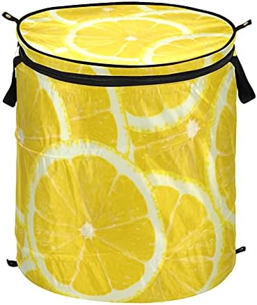 Опсегот на алишта од жолт лимон, со капакот за складирање на капакот што може да се склопи за перење, за простории за кампување