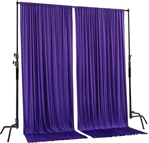 АК ТРГОВОР СО 10 стапки x 10 стапки Виолетова полиестерска позадина драперии завеси панели со џебови на шипки - свадбени церемонија за забава