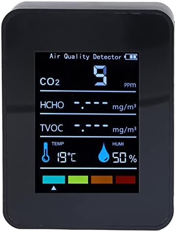Детектор за јаглерод диоксид CO2 LCD дисплеј TVOC HCHO Температурна влажност Монитор за квалитет на воздухот за домашна канцеларија