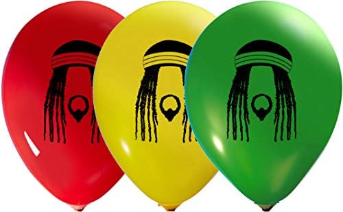 Партија Зона Јамајка Реге Балони Партија Јамајка Раста Латекс Балони-12 Латекс-2 Странично Печатење За Роденденски Забави или Секоја