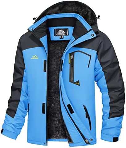Зимски палта Магкомен водоотпорна скијачка јакна за снег топла руно јакна Парка мантил со повеќе џебови