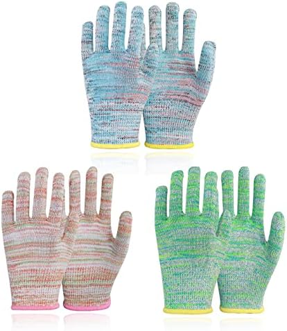 GECP исечени отпорни нараквици, HPPE Ниво 3 заштита, ракавици за работа во кујната за сечење месо од 3 пара S-XL
