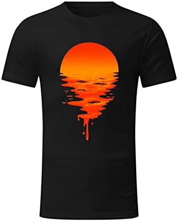 XXBR Менс војник со кратки ракави маици лето зајдисонце на езерото површински врвови за вежбање спортски спортови екипи основни маички