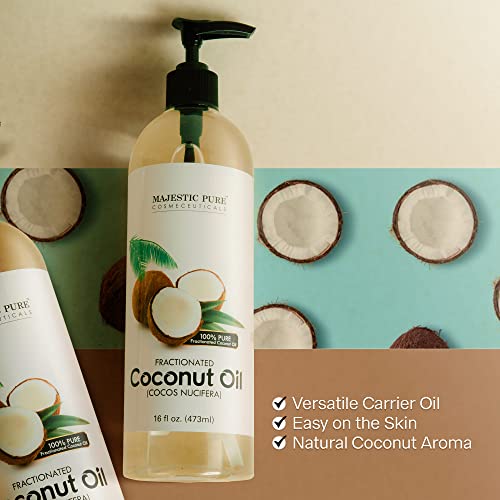 Величествено чисто фракционо масло од кокос - Опуштено масло за масажа, масло од течно носач за разредување на есенцијални масла - кожа,