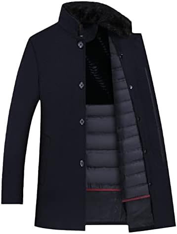 Волна дебела одвојување надолу во волнена зимска топла машка рововна палто со долги палто Мажи Англија стил