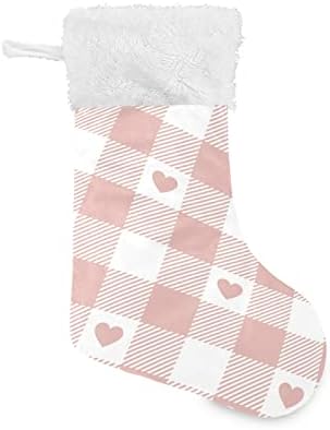 Алаза Божиќни чорапи Виши провери карирани класични персонализирани големи декорации за порибување за семејни празнични сезони за забави Декор 1 пакет, 17,7 “