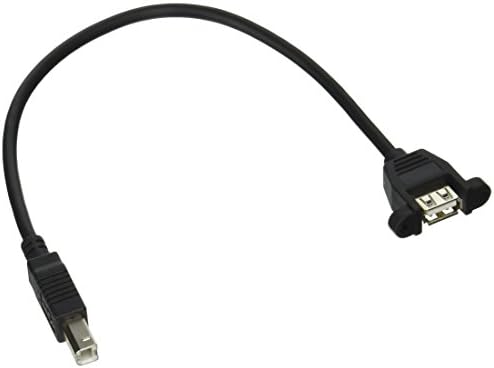 C2G USB кабел, USB панел монтажа, USB 2.0 кабел, USB A до кабел, 3,28 стапки, црни, кабли за да одите 28105