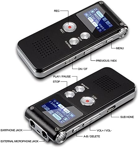 Tghey Дигитален Диктафон16gb Мини Аудио Рекордер Со Намалување Долго Траење НА Батеријата USB ПОЛНЕЊЕ HD Звук Пренослив Уред За Снимање За Предавања