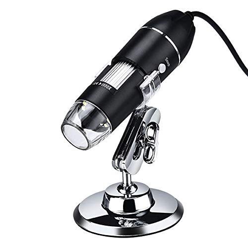 Адамас-Бета Х4-1000x Endоскоп За Зголемување, 8 LED USB Дигитален Микроскоп, Мини Камера За Контрола На Светилки Со Otg Адаптер И Метален Држач,