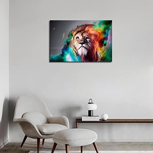 Шарена лав уметничка wallидна уметност сликање на сликата на платно животни слики за подарок за украсување дома