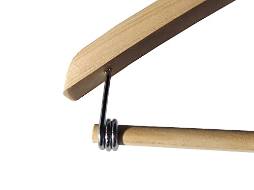 Наханко 17 ”дрвена конкавна костум закачалка со заклучување на пантолони, природен восок финиш