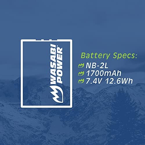 Батеријата за напојување Wasabi за Canon NB-2L, NB-2LH, BP-2L5, BP-2LH & CANON FV500, FVM20, FVM30, FVM100, FVM200, HV20, HV30, PowerShot