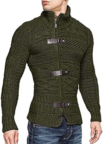 ADSSDQ зимски џемпери Менс тесни врат класични џемпери долги ракави цврсто преголемо плетено вклопено потопло пешачење