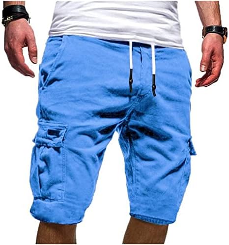 Машки карго шорцеви цврсти обични лабави спортски џемпери за летни шорцеви што дишат брзо суво пешачење тактички шорцеви