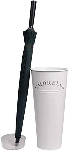 Dmuniz Metal чадор Stand Rack, тркалезен држач за креативни чадор w/отстранлив фиока за капење, ходник за влез/бело