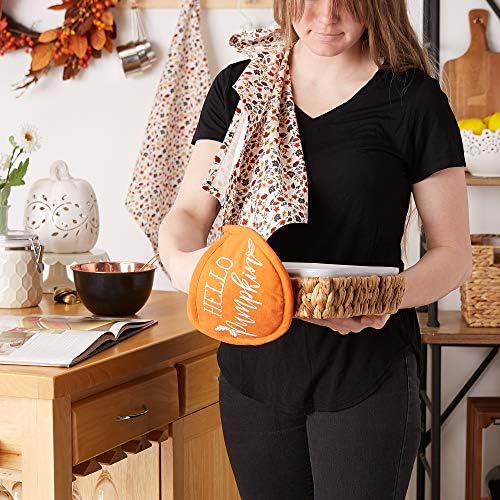 DII есен кујнски декор колекција за садови за садови за садови и сет за подароци за водител на водичи, здраво тиква/есенски лисја, 3 парчиња