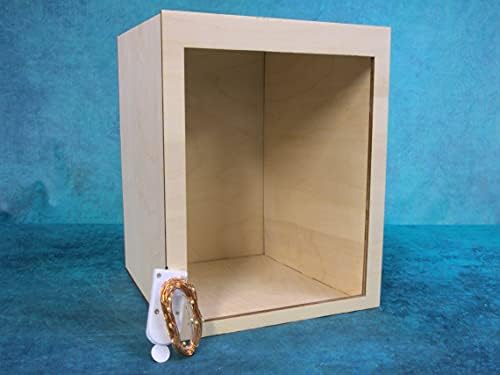 RPFAB LLC Book Nook Kit, Проект за дрвена диорама, двојно широк аголен wallид, модел DIY Dollhouse, Bookend Book Book Building со