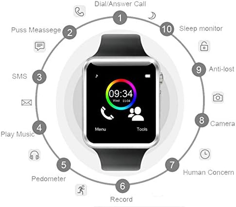 Рачен часовник Bluetooth Паметен Часовник Спортски Педометар Со Sim Камера Паметен Часовник За Андроид