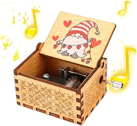 Zsyxm забава за играчка дрвена музичка кутија Античка врежана декоративна кутија со рака, измешана музичка кутија за роденден