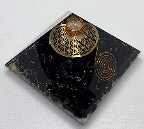 Црн турмалин вистински лековити кристали | Чакра кристали со заштита од ЕМФ 5G Заштита и оргон психички штит пирамида за духовен декор на простории